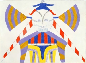 Big Woman, 1974, crayons de couleur, encre sur papier, Jessie Oonark
